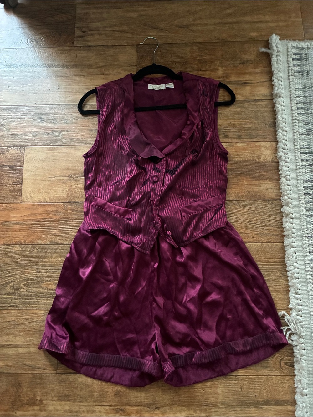 Victoria's Secret Satin Plum Sleeveless Romper